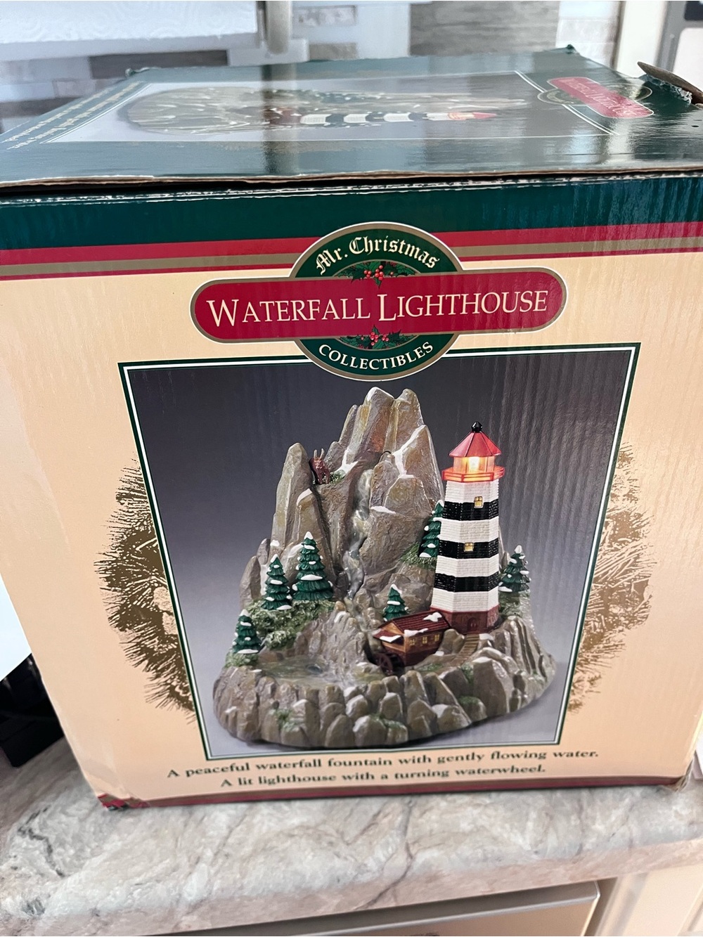 Mr. Christmas Waterfall Lighthouse Collectible - Black & White